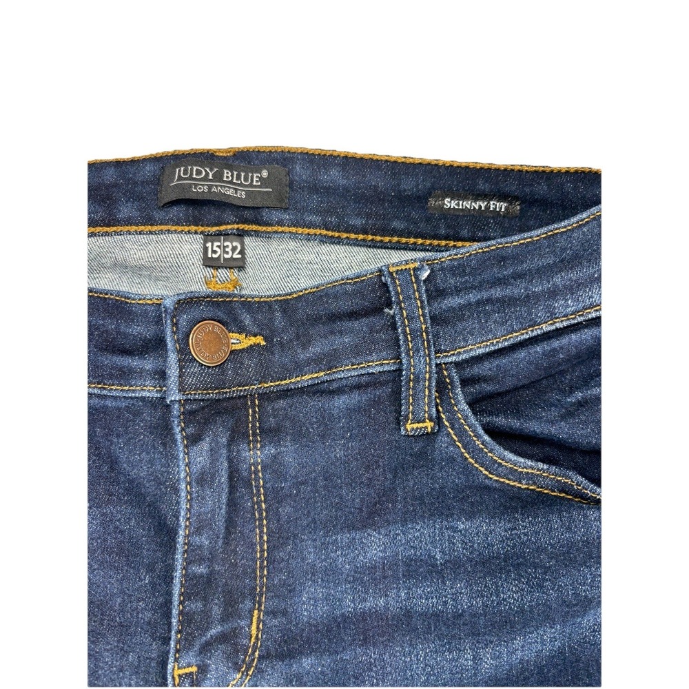 Judy Blue Joanne Mid Rise Dark Wash Skinny Jeans 15/32 Casual Stretch Denim Chic - Picture 2 of 10